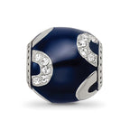 Sterling Silver Reflections Navy Enameled, Crystal & Silver IP-