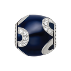 Sterling Silver Reflections Navy Enameled, Crystal & Silver IP-