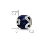 Sterling Silver Reflections Navy Enameled, Crystal & Silver IP-