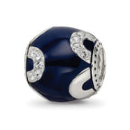 Sterling Silver Reflections Navy Enameled, Crystal & Silver IP-
