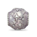 Sterling Silver Reflections Lavender Enamel & Crystal Star Bead