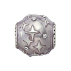 Sterling Silver Reflections Lavender Enamel & Crystal Star Bead