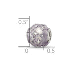 Sterling Silver Reflections Lavender Enamel & Crystal Star Bead