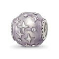 Sterling Silver Reflections Lavender Enamel & Crystal Star Bead