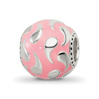 Sterling Silver Reflections Pink Enameled & Silver IP-Plated Bead