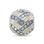 Sterling Silver Reflections Yellow & Green Enameled, CZ Silver IP-Plated