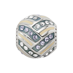 Sterling Silver Reflections Yellow & Green Enameled, CZ Silver IP-Plated