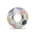 Sterling Silver Reflections Pink,Yellow & Lavender Enameled, Silver IP-Pl