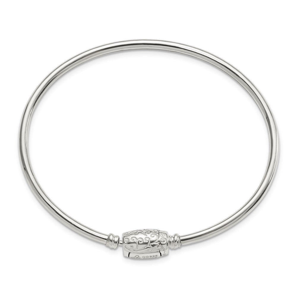 Sterling Silver Reflections Bangle with Silver Clasp Bead