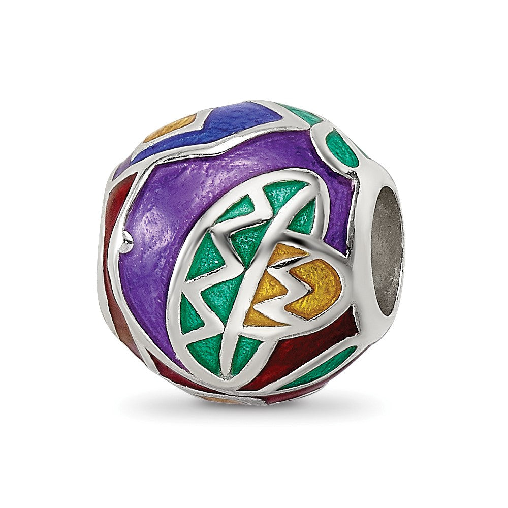 Sterling Silver Reflections City Impressions Mexico Moasic Enamel Bead