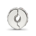 Sterling Silver Reflections Rhodium-plated White & Pink CZ Hinged Bead