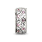 Sterling Silver Reflections Rhodium-plated White & Pink CZ Hinged Bead