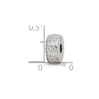 Sterling Silver Reflections Rhodium-plated White & Pink CZ Hinged Bead