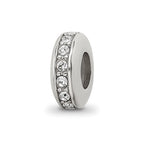 Sterling Silver Reflections Crystal Silicone Gripper Bead