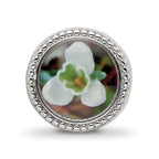 Sterling Silver Reflections Rhodium-plated January Flower Bead