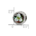 Sterling Silver Reflections Rhodium-plated January Flower Bead
