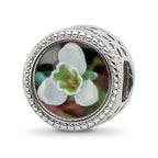 Sterling Silver Reflections Rhodium-plated January Flower Bead