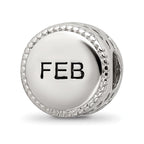 Sterling Silver Reflections Rhodium-plated February Flower Bead