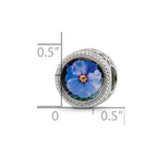 Sterling Silver Reflections Rhodium-plated February Flower Bead