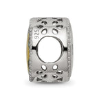 Sterling Silver Reflections Rhodium-plated March Flower Bead