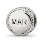 Sterling Silver Reflections Rhodium-plated March Flower Bead