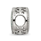 Sterling Silver Reflections Rhodium-plated April Flower Bead