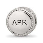 Sterling Silver Reflections Rhodium-plated April Flower Bead