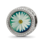 Sterling Silver Reflections Rhodium-plated April Flower Bead