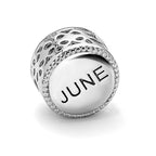 Sterling Silver Reflections Rhodium-plated June Flower Bead