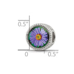 Sterling Silver Reflections Rhodium-plated September Flower Bead