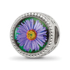 Sterling Silver Reflections Rhodium-plated September Flower Bead