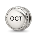 Sterling Silver Reflections Rhodium-plated October Flower Bead