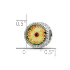 Sterling Silver Reflections Rhodium-plated October Flower Bead