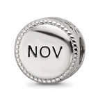 Sterling Silver Reflections Rhodium-plated November Flower Bead