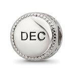 Sterling Silver Reflections Rhodium-plated December Flower Bead
