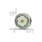 Sterling Silver Reflections Rhodium-plated December Flower Bead
