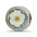 Sterling Silver Reflections Rhodium-plated December Flower Bead