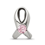 Sterling Silver Reflections Silver Ribbon with Pink CZ Bead