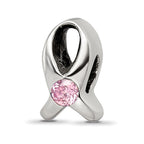 Sterling Silver Reflections Silver Ribbon with Pink CZ Bead