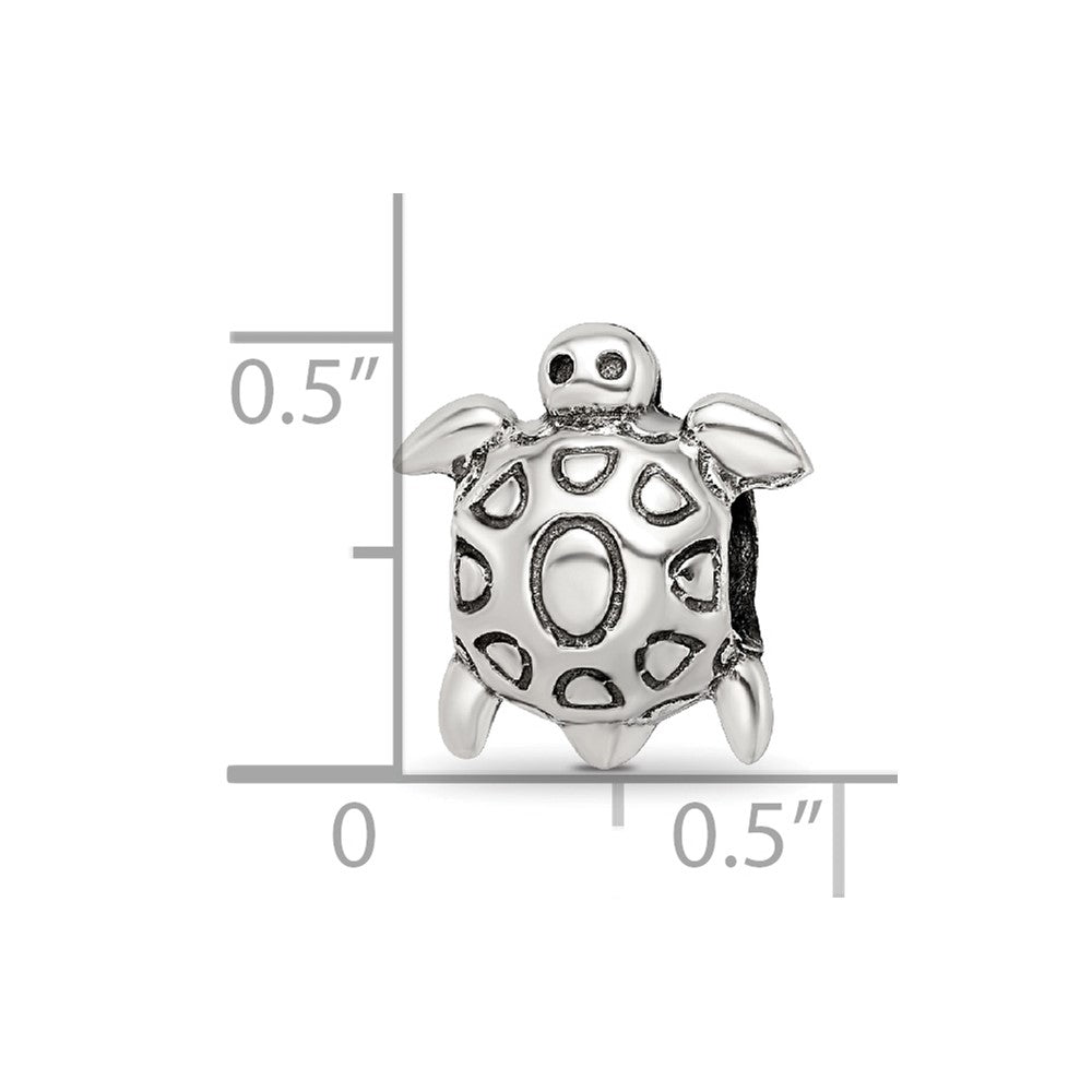 Sterling Silver Reflections Antiqued Turtle Bead