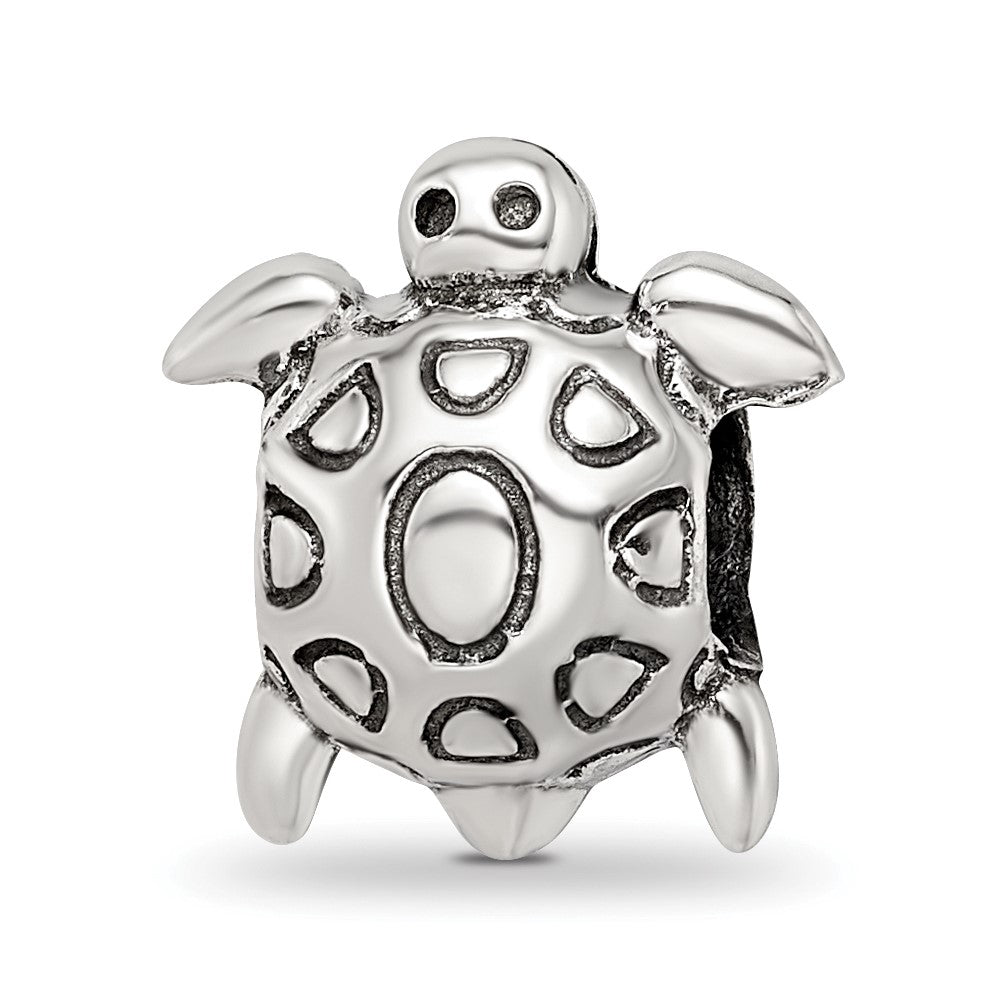 Sterling Silver Reflections Antiqued Turtle Bead