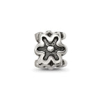 Sterling Silver Reflections Antiqued Flower Kids Bead