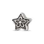 Sterling Silver Reflections Antiqued Star with Flower Kids Bead