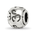 Sterling Silver Reflections Antiqued Om Bead