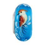 Sterling Silver Reflections Hand Painted Bird, Blue Glass Bead