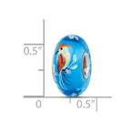 Sterling Silver Reflections Hand Painted Bird, Blue Glass Bead