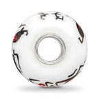 Sterling Silver Reflections Hand Painted Ghouls, White Glass Bead