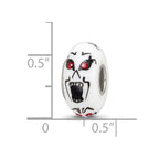 Sterling Silver Reflections Hand Painted Ghouls, White Glass Bead