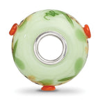 Sterling Silver Reflections Hand Painted Giraffe, Green Glass Bead