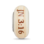 Sterling Silver Reflections Hand Painted Religious, Cream Glass Bead